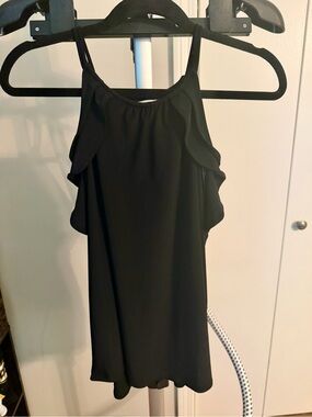White House Black Market Black Sleeveless Halter Top